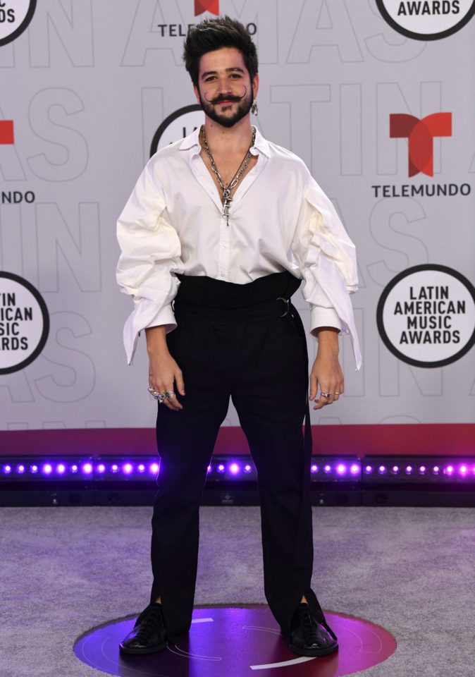 Mandatory Credit: Photo by Taimy Alvarez/AP/Shutterstock (11860861az)
Camilo arrives at the Latin American Music Awards at the BB&T Center, in Sunrise, Fla
2021 Latin American Music Awards, Sunrise, United States - 15 Apr 2021