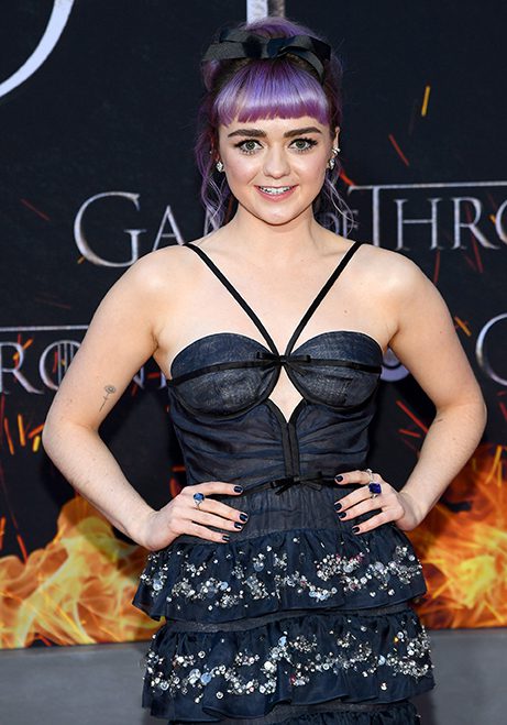 NEW YORK, NEW YORK - APRIL 03: Maisie Williams attends the "Game Of Thrones" Season 8 Premiere on April 03, 2019 in New York City. Dimitrios Kambouris/Getty Images/AFP